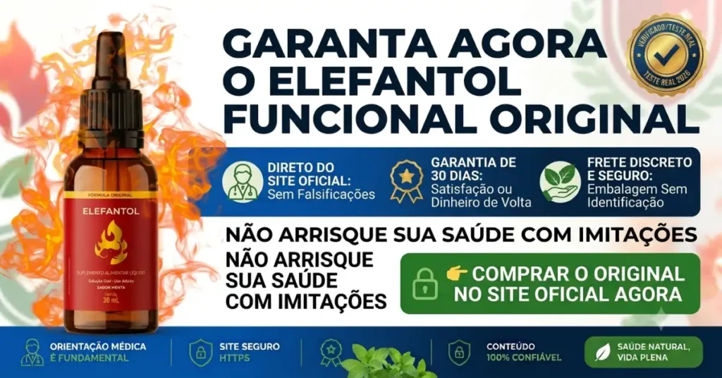 Chamada para comprar o Elefantol original no site oficial com garantia de 30 dias